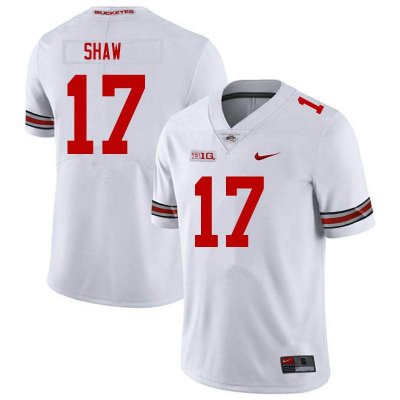 NCAA Ohio State Buckeyes Men's #17 Bryson Shaw White Nike Football College Jersey UTK8445HT